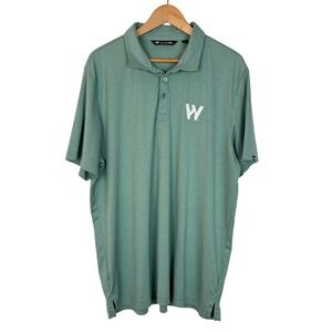 Travis Mathew Coto Performance Golf Polo Shirt XXL Mens Green W Logo Embroidered